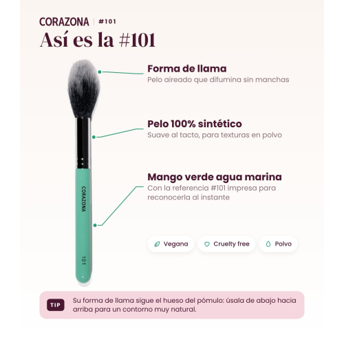 CORAZONA - Pinceau illuminateur et blush - 101