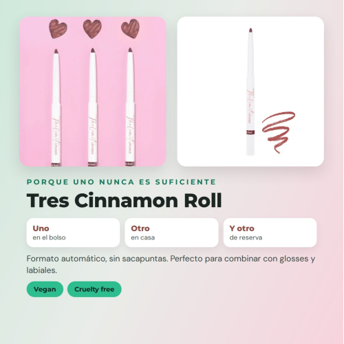 CORAZONA Pack 3 profilateurs Cinnamon Roll The Limit Lip Liner texture crémeuse haute pigmentation fini mat format automatique végan sans cruauté