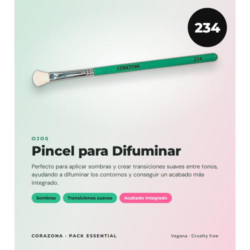 CORAZONA Pack Brochas Essential avec 5 Outils de Maquillage et Cadeau Cubilete Végans et Cruelty Free