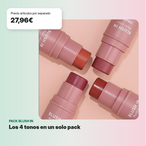 CORAZONA Pack Coloretes Multi-stick Blush In - 4 Tons Berry Wine Sweet Peach Honey Rose Marsala Sunset Cruelty Free Vegan