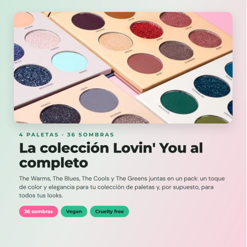 CORAZONA Pack de Paletas de Sombras Total Lovin' You 4 Paletas Veganas et Cruelty Free avec 9 Ombres Chacune en Tons Mate Métallisés et Glitter
