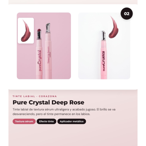 CORAZONA - Pack Trío Labios avec The Limit Rose Tea, Pure Crystal Deep Rose et Gloss Up Icy Kiss