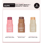 CORAZONA - Pack Trío Mejillas Blush In - Berry Wine + Bronze In - Maui + Glow In - Desert Light