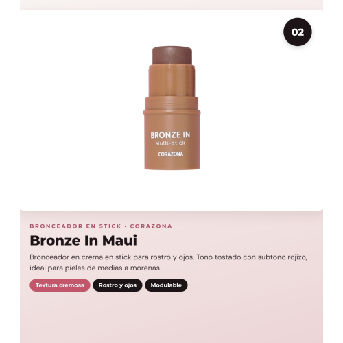 CORAZONA - Pack Trío Mejillas Blush In - Berry Wine + Bronze In - Maui + Glow In - Desert Light