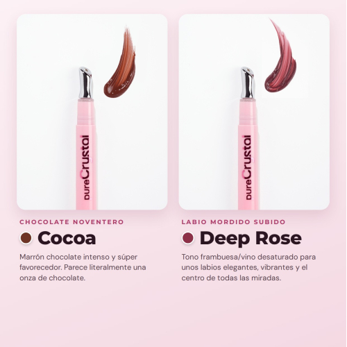 CORAZONA - Set de Sérum à Lèvres Teinté en Pure Crystal Édition Limitée - 6 Teintes de Sérum à Lèvres avec Applicateur Métallique Effet Froid - Fini Brillant et Teinte de Longue Durée
