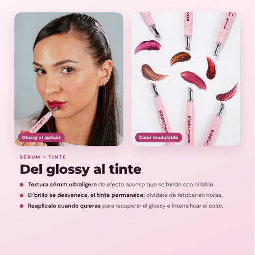 CORAZONA - Set de Sérum à Lèvres Teinté en Pure Crystal Édition Limitée - 6 Teintes de Sérum à Lèvres avec Applicateur Métallique Effet Froid - Fini Brillant et Teinte de Longue Durée
