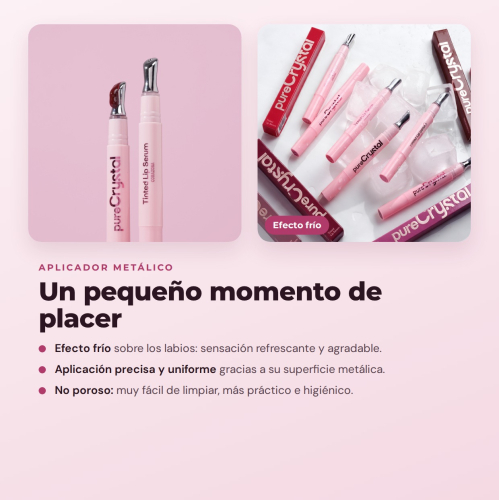 CORAZONA - Set de Sérum à Lèvres Teinté en Pure Crystal Édition Limitée - 6 Teintes de Sérum à Lèvres avec Applicateur Métallique Effet Froid - Fini Brillant et Teinte de Longue Durée
