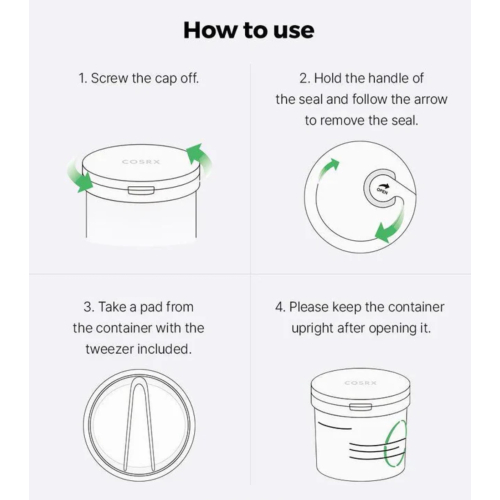 COSRX - Tonique visage apaisant vert au format pads