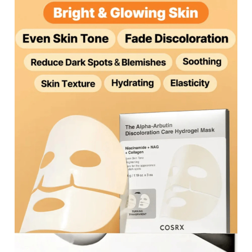 COSRX - Lot de 3 masques éclaircissants pour le visage The Alpha-Arbutin