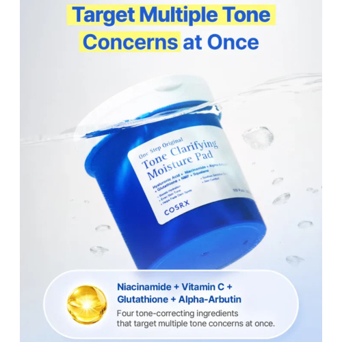 COSRX - Disques toniques hydratants pour le visage One Step Original Tone Clarifying