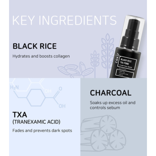 COXIR - Masque Facial Purifiant Black Rise Txa Pore