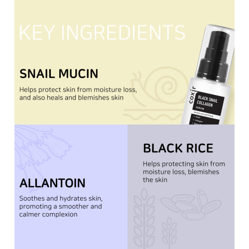 COXIR - Émulsion hydratante Black Snail Collagen