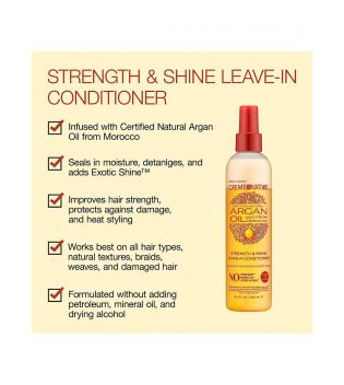 Creme of Nature - Après-shampooing sans rinçage à l'huile d'argan Strength & Shine