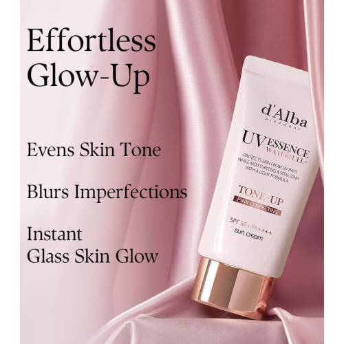 D'Alba - Crème solaire visage Tone-Up Pink Correcting SPF50+ PA++++