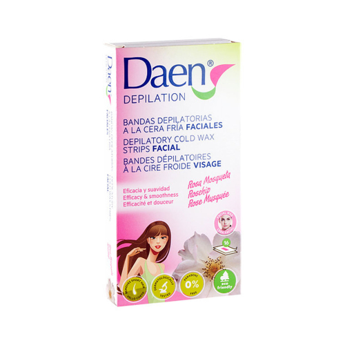 Daen - Bandes de cire froide enlèvement cheveux du visage - Rose musquée