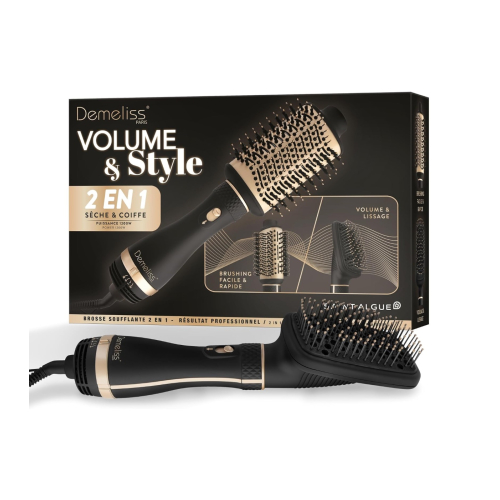 Demeliss - Brosse séchante et coiffante 2 en 1 Volume & Style