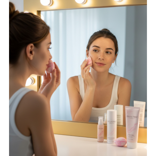 Diana Piriz Cosmetics - Éponge à maquillage Pink Sakura + Étui ventilé