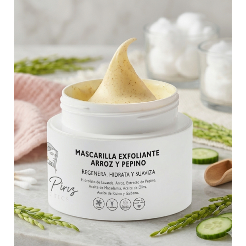 Diana Piriz Cosmetics - Masque exfoliant au riz et au concombre