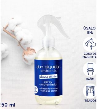 Don Algodon - Spray désodorisant pour la maison et les tissus - Classic Aroma