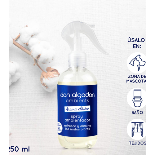 Don Algodon - Spray désodorisant pour la maison et les tissus - Classic Aroma