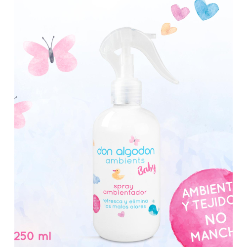 Don Algodon - Spray désodorisant pour la maison et les tissus - Baby