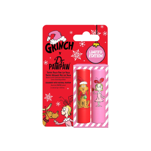 Dr. Paw Paw - *The Grinch* - Duo de baumes à lèvres teintés - Peach Pink & Ultimate Red