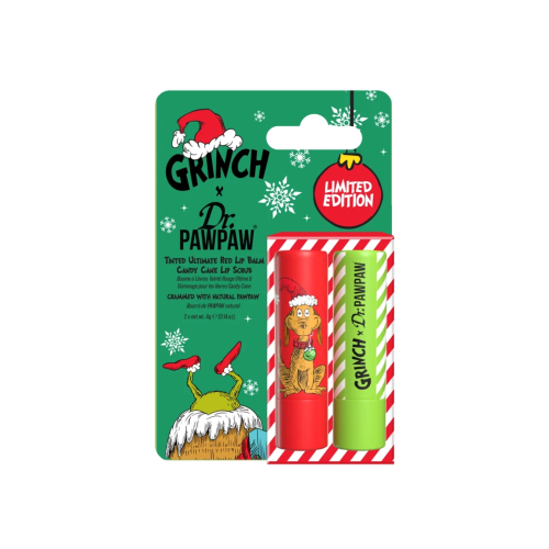 Dr. Paw Paw - *Le Grinch* - Duo Soin des Lèvres - Candy Cane Lip Scrub & Ultimate Red Balm