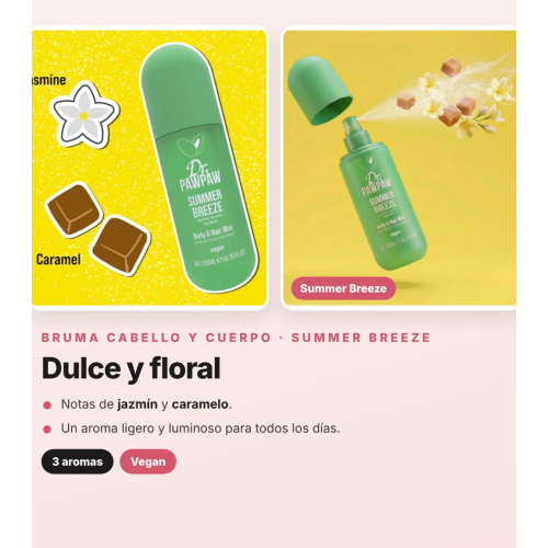 Dr. PAWPAW - Pack de 3 Brumes Parfumées pour Cheveux et Corps Tropical Haze, Beach Paradise et Summer Breeze