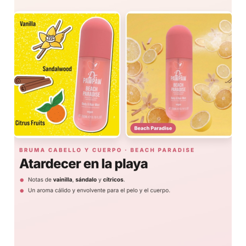 Dr. PAWPAW - Pack de 3 Brumes Parfumées pour Cheveux et Corps Tropical Haze, Beach Paradise et Summer Breeze