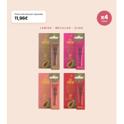 Dr. PAWPAW - Pack de 4 Bálsamos Labiales Multifunción avec Color Ultimate Red, Rich Mocha, Hot Pink et Peach Pink pour les Lèvres, les Joues et les Yeux