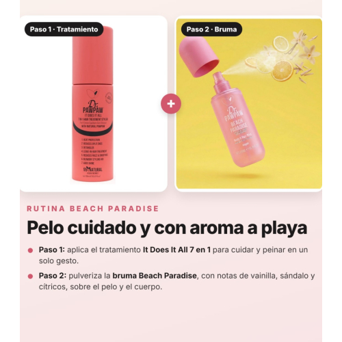 Dr. PAWPAW - Pack Routine Cheveux Beach Paradise : Traitement Capillaire 7 en 1 It Does It All et Brume pour Cheveux et Corps