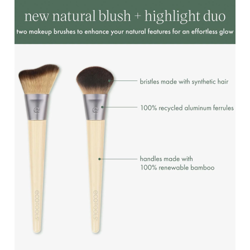 Ecotools - *New Natural* - Coffret de pinceaux Blush & Highlight Duo