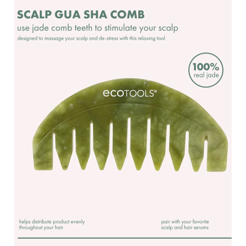 Ecotools - Peigne Gua Sha pour le cuir chevelu Jade