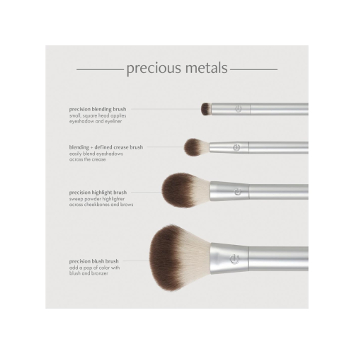 Ecotools - *Precious Metals* - Ensemble de 4 pinceaux Cheek + Eye Highlight