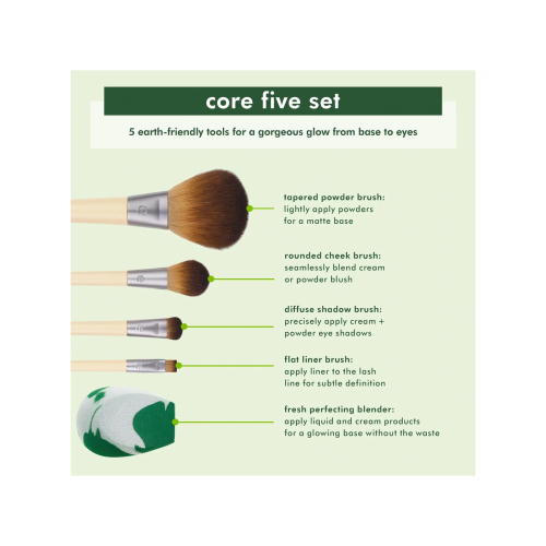 Ecotools - Set The Core Five pinceaux + éponge