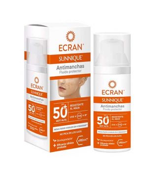 Ecran - *Sunnique* - Fluide solaire visage anti-taches SPF50+