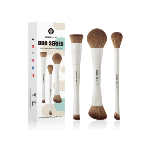 Eigshow - *Duo Series* - Ensemble de 3 pinceaux de maquillage à double embout - White