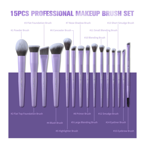 Eigshow - *Purple* - Coffret de 15 pinceaux de maquillage