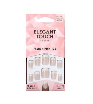 Elegant Touch - Faux ongles Natural French - 126: Small Pink