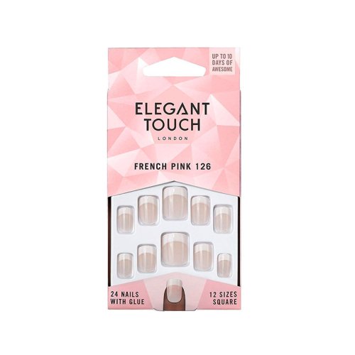 Elegant Touch - Faux ongles Natural French - 126: Small Pink