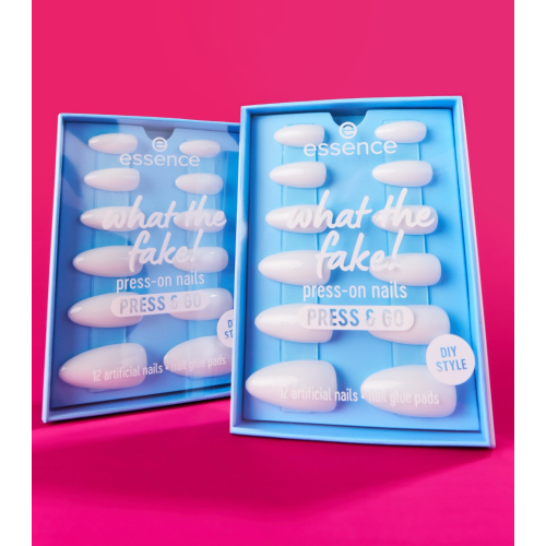 essence - Uñas postizas Press-on What The Fake! Press & Go - 02: Bare White