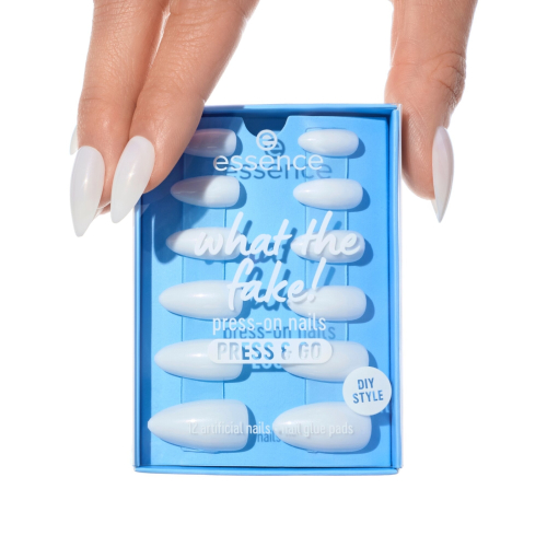 essence - Uñas postizas Press-on What The Fake! Press & Go - 02: Bare White