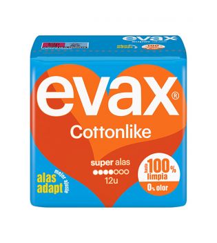 Evax - Coussinets Super ailes Cottonlike - 12 unités
