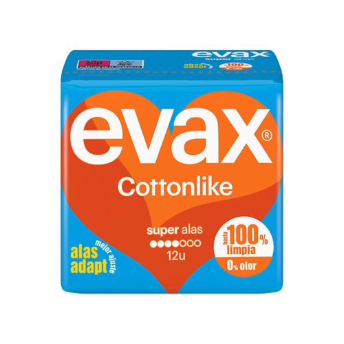 Evax - Coussinets Super ailes Cottonlike - 12 unités