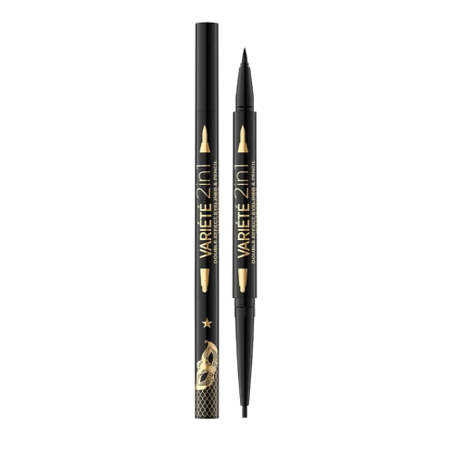 Eveline Cosmetics - Eyeliner liquide et crayon yeux Variété 2 en 1