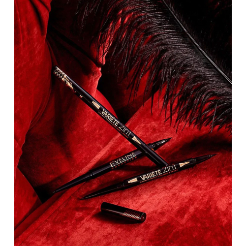 Eveline Cosmetics - Eyeliner liquide et crayon yeux Variété 2 en 1