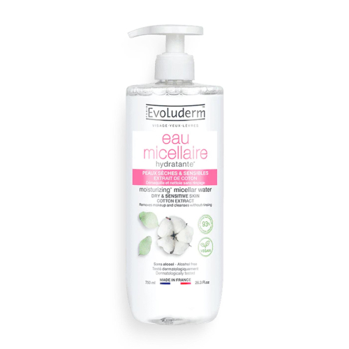 Evoluderm - Eau micellaire - Peaux sèches et sensibles - 750ml