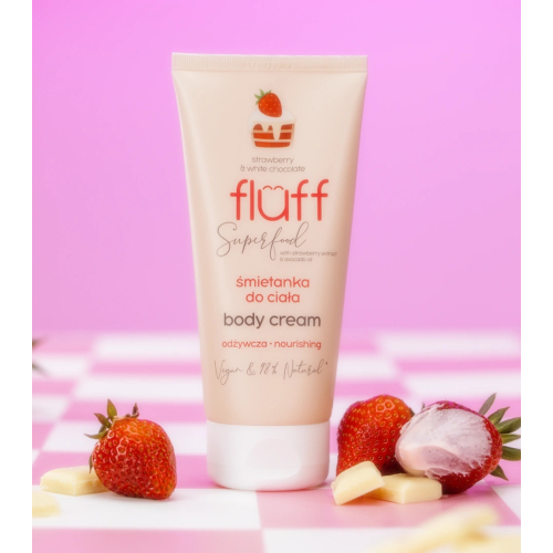 Fluff - Superfood Crème pour le corps - Fraises et chocolat blanc