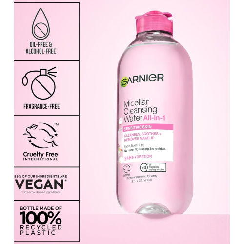 Garnier - Eau Micellaire tout-en-un 400ml - Tous types de peaux
