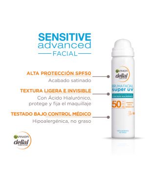 Garnier - Brumisateur hydratant pour le visage Delial Sensitive Advanced SPF 50